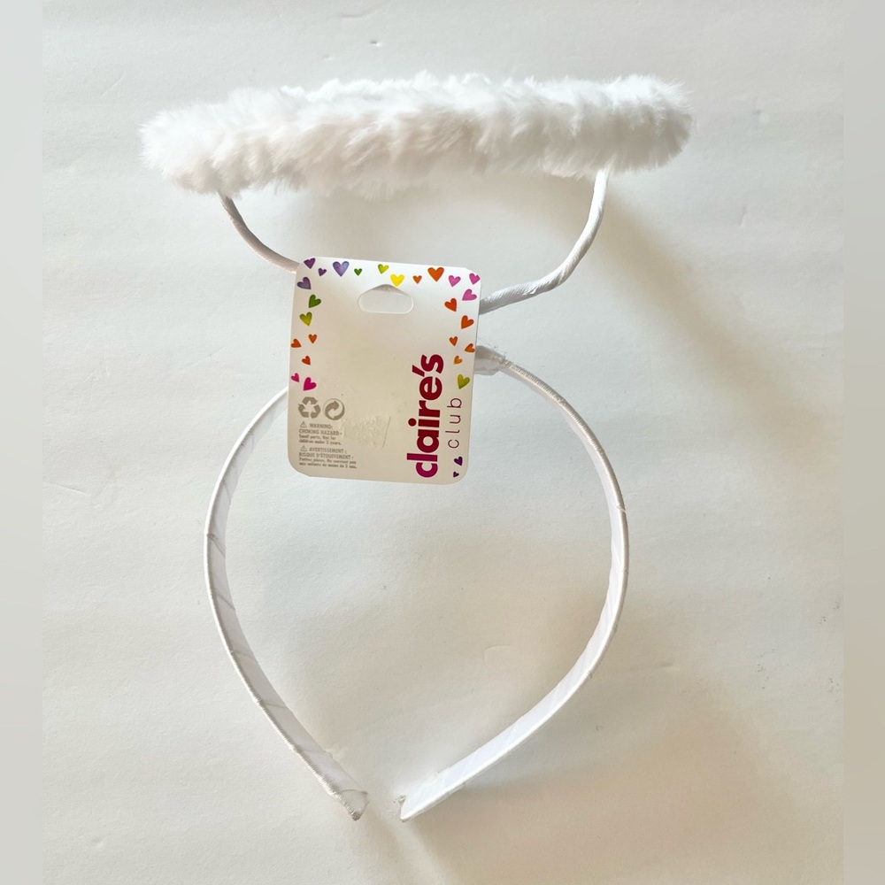 Claire's White Fluffy Halo Headband
